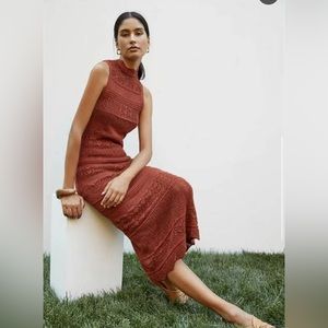 Like NEW Anthropologie crochet midi dress size small